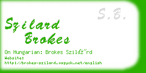 szilard brokes business card
